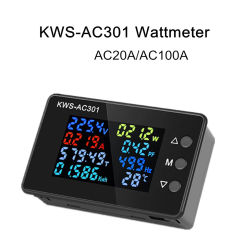 Wattmeter KWS-AC301 Power Meter Voltmeter AC 50-300V Voltage 50-60HZ Power Analyzers LED AC Electricity Meter 0-20/100A Detector