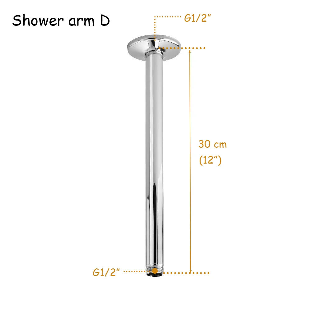 Description Picture 6 of itemStainless Steel Chrome-plated Bathroom Shower Accessories Bathroom Wall-mounted and Ceiling-mounted Shower Arm Accessories