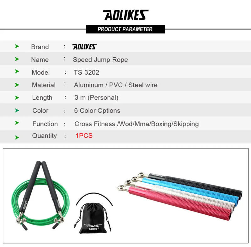 Description Picture 5 of itemAOLIKES Crossfit Jump Rope Professional Speed Bearing Skipping Fitness Workout Training Equipement MMA Boxing Home Exercise