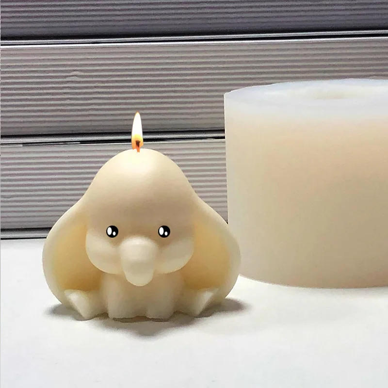 Description Picture 5 of itemBaby Elephant with Big Ears Silicone Candle Mold for DIY Handmade Aromatherapy Candle Plaster Ornaments Soap Mould Handicrafts