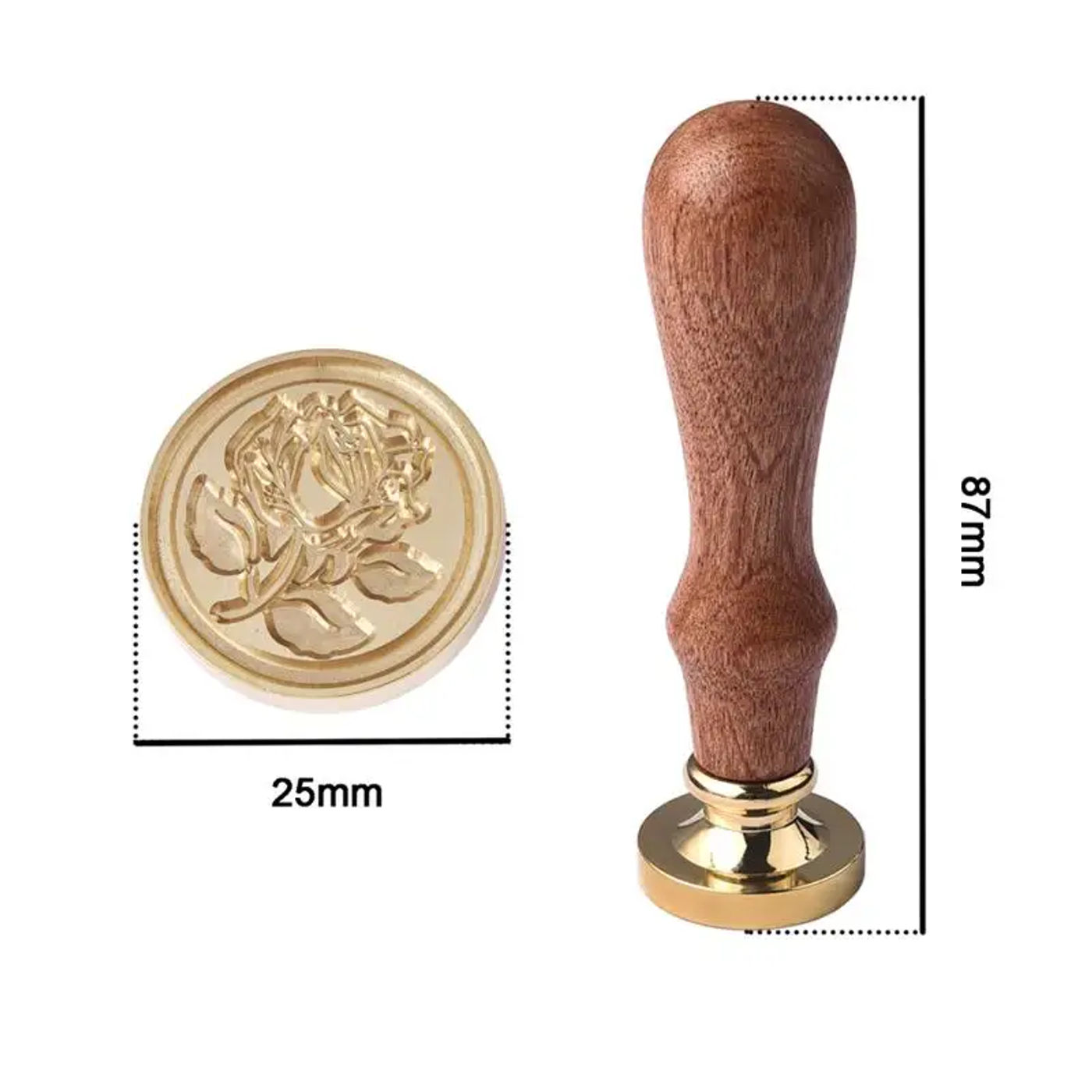 Description Picture 3 of itemVintage Stamp Wax Seal Stamp Head Flower Fire Paint Wooden Handle Set For Wedding Invitation Sealing Wax Stamp Candle