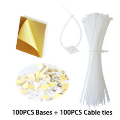 100PCS Cable Tie Bases Mount 22X22 Wire Removable Self Adhesive Wall Holder Car Fixing Seat Clamps Suction Positioning Sucker