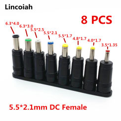 Universal Power Adapter AC to DC Tips Connectors Power Connector Laptop Mar29 1 set = 8 Pcs/set 5 pin Jack Plugs DC For Laptop
