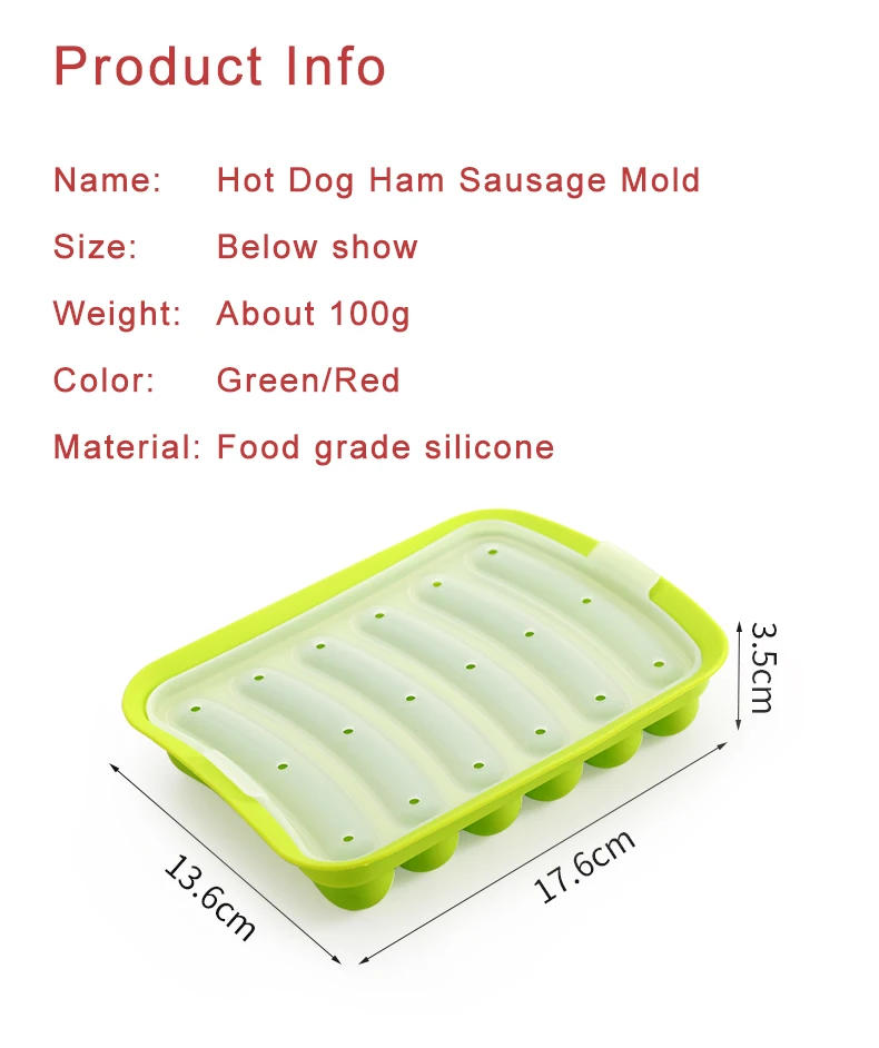 Description Picture 3 of itemSilicone Sausage Maker Mold DIY  Handmade Hamburger Hot Dog  Reusable Kitchen Accessories Gadget for Cake Baking Pie
