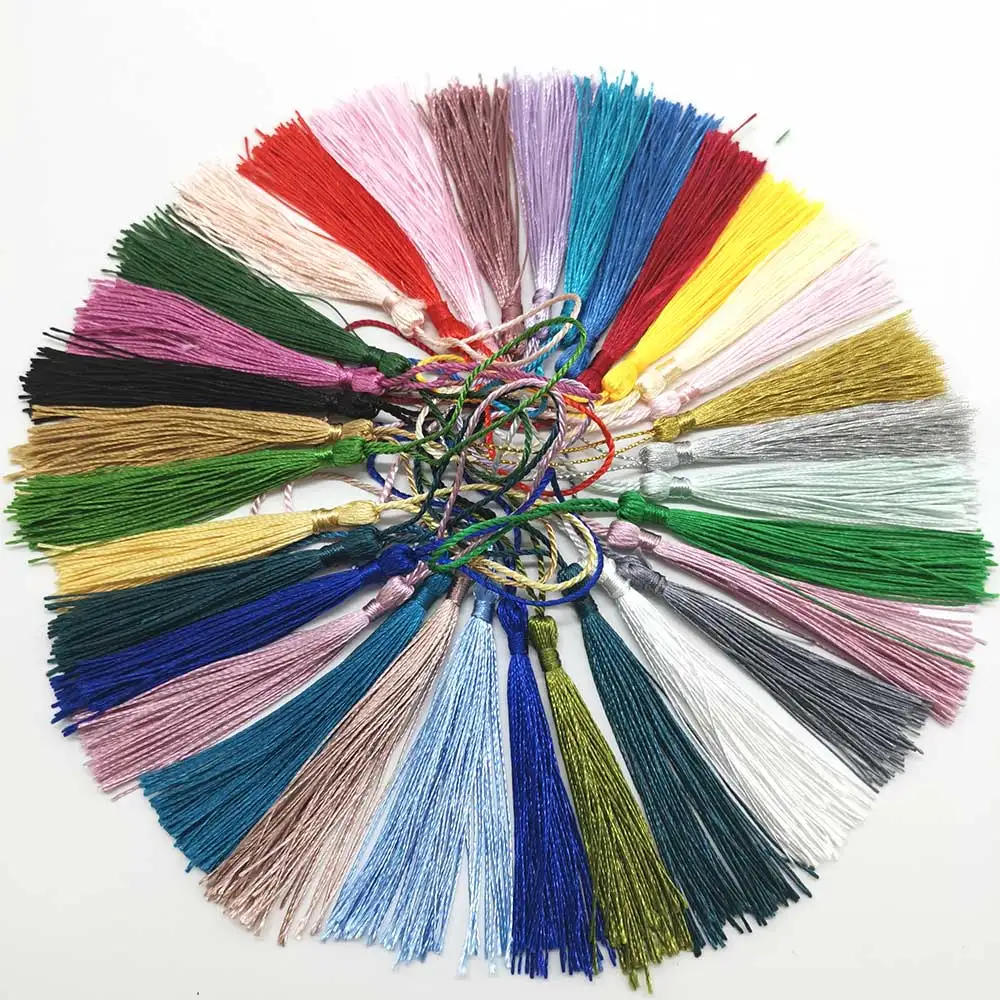 Description Picture 3 of item32PCS 13cm Silk Tassels Handmade Soft Tassels Fringe Bookmark Tassels with Cord Loop for DIY Crafts Jewelry Making Accessories