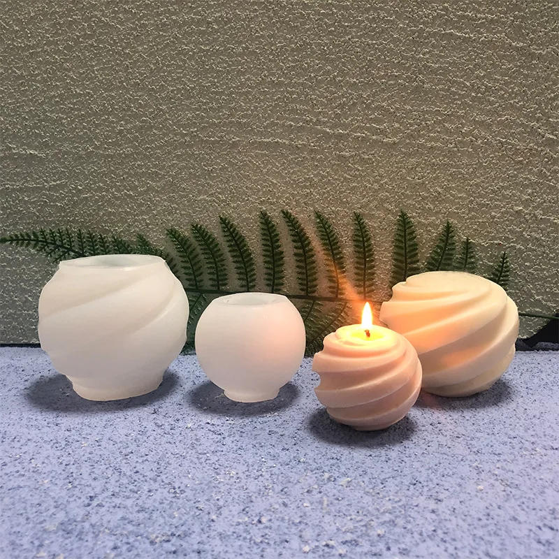 Description Picture 6 of item3D spherical silicone mold DIY sculpting spiral ball plaster resin crafts mold Handmade candle soap making tools Home gifts