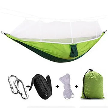 Outdoor Mosquito Net Hammock Camping with Mosquito Net Ultra-Light Nylon Double Army Green Camping Air Tent