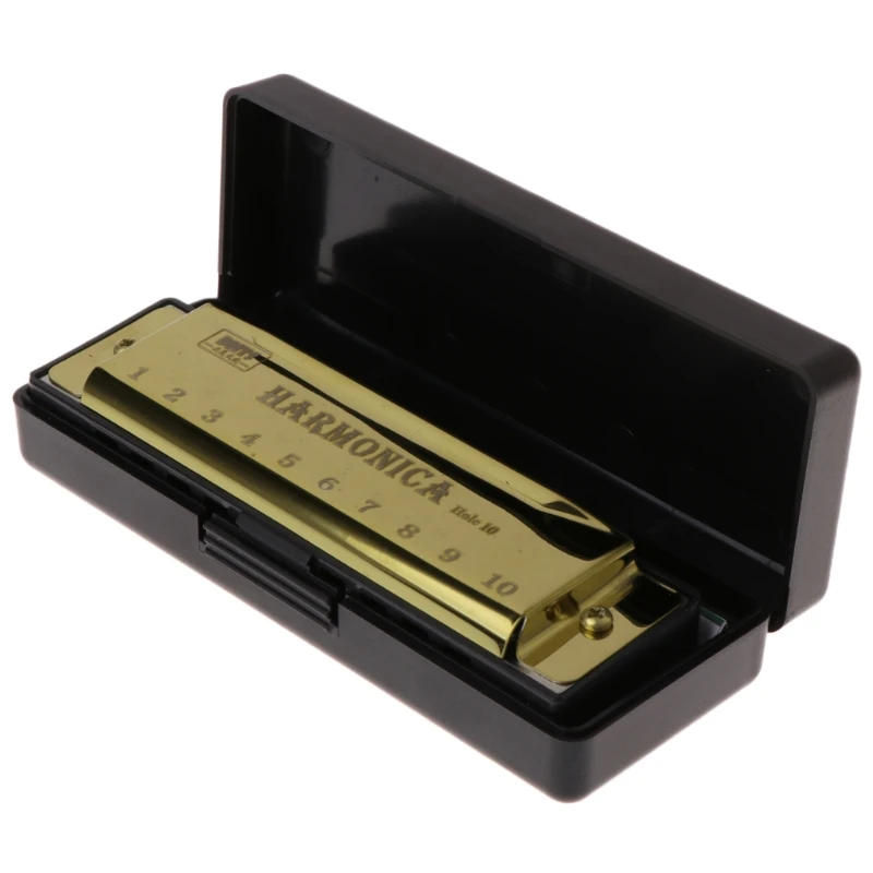 Description Picture 6 of item10 Holes Key Of C Blues Harmonica Musical Instrument Educational Toy With Case Compact And Light-weight Joyful Time Of Music