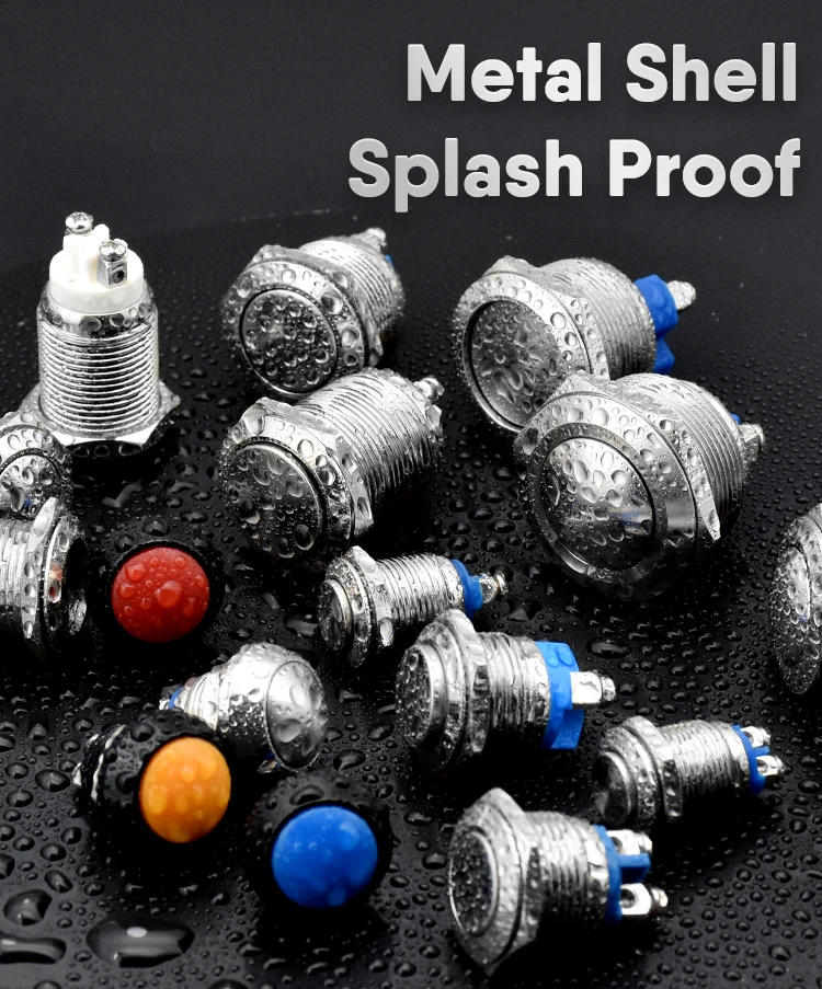 Description Picture 6 of item12mm 16mm 19mm 22mm Panel Hole Metal Push Button Switch Power Flat/High/Ball Head Momentary/Locking Screw Pin NO/NC Car Doorbell