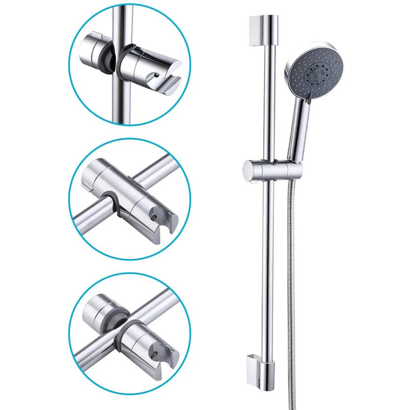 Description Picture 3 of itemAdjustable 18-25mm Shower Head Holder Shower Holder Clamp Showerhead Rail Slide Bracket 360° Rotation Bathroom Accessories