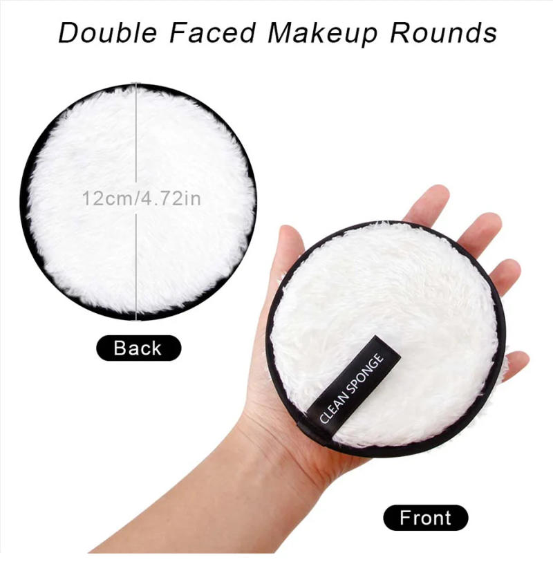 Description Picture 6 of item1/3Pcs Makeup Remover Pads Microfiber Reusable Face Towel Make-up Wipes Cloth Washable Cotton Pads Skin Care Cleansing Puff
