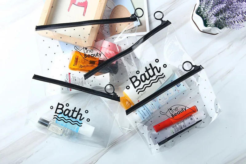 Description Picture 3 of itemFashion Women Transparent Cosmetic Bag Large Clear PVC Makeup Bag Case Waterproof Travel Toiletry Organizer Storage Wash Pouch