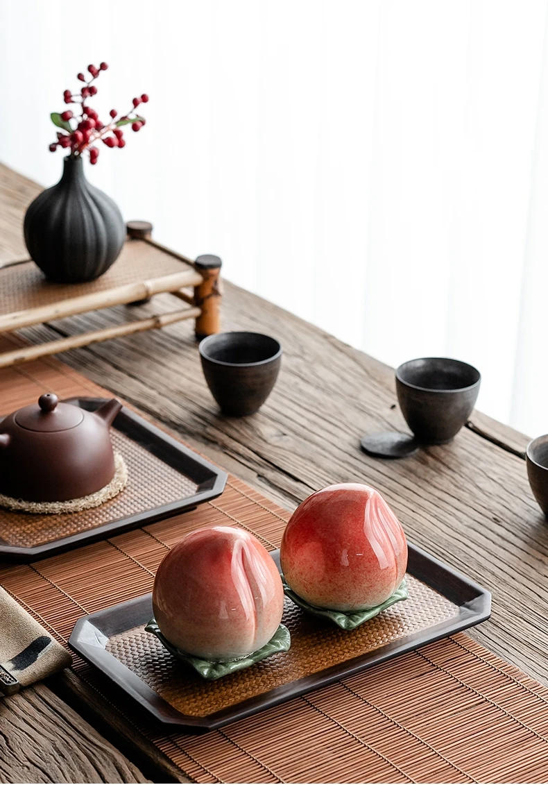 Description Picture 4 of itemPeach Style Ceramic Tea Caddies, Tea Organizer, Tea Tins, Coffee Storage Box, Tea Container