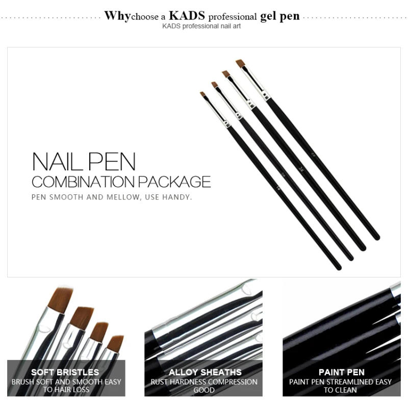 Description Picture 2 of itemKADS 20Pcs/SET Nail Brush Gel Nail Brush Tilted Head 4 Sizes Available Brushes For Painting Good Quality Gel Brush Nail Brush