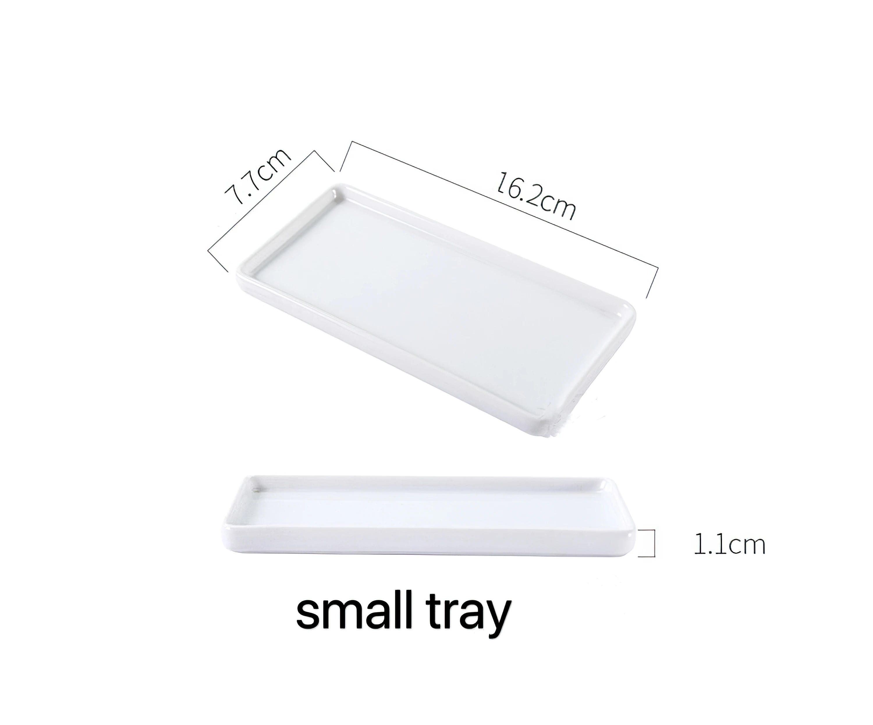 Description Picture 2 of itemJapanese-style Rectangular Ceramic Tray Plate White Porcelain Rectangular Plate Mouthwash Cup Tray Bathroom Living Storage Tray