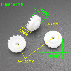C152A 0.5M Plastic Crown Gear Toy DIY Model Accessories 15 Teeth Tight for 2mm Shaft Gears 100pcs/lot