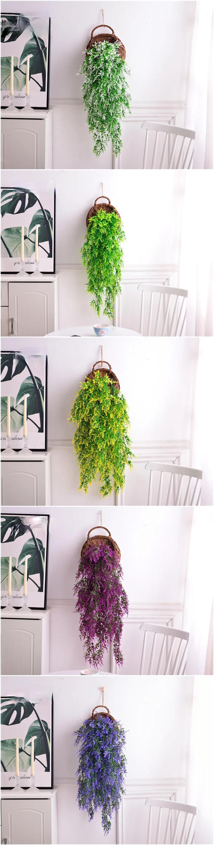 Description Picture 6 of item75cm Malt Grass Wall Hanging Artificial Flower Indoor and Outdoor Home Decoration Plant Artificial Flower Rattan