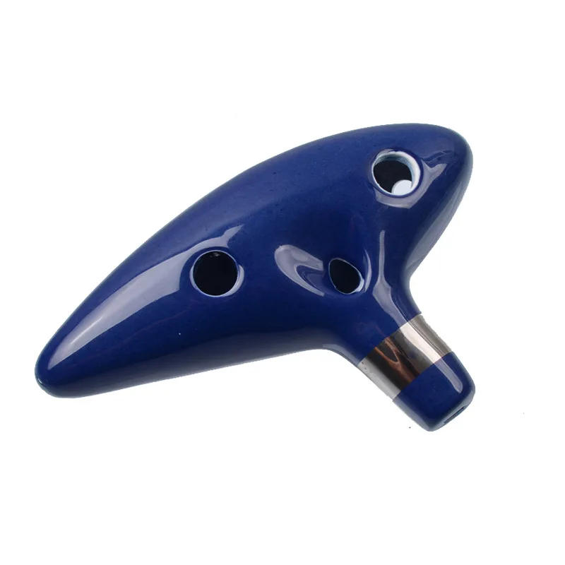 Description Picture 4 of item12 Hole Blue Ocarina Ceramic Alto C Legend of Ocarina Flute Music Instrument with Song Book