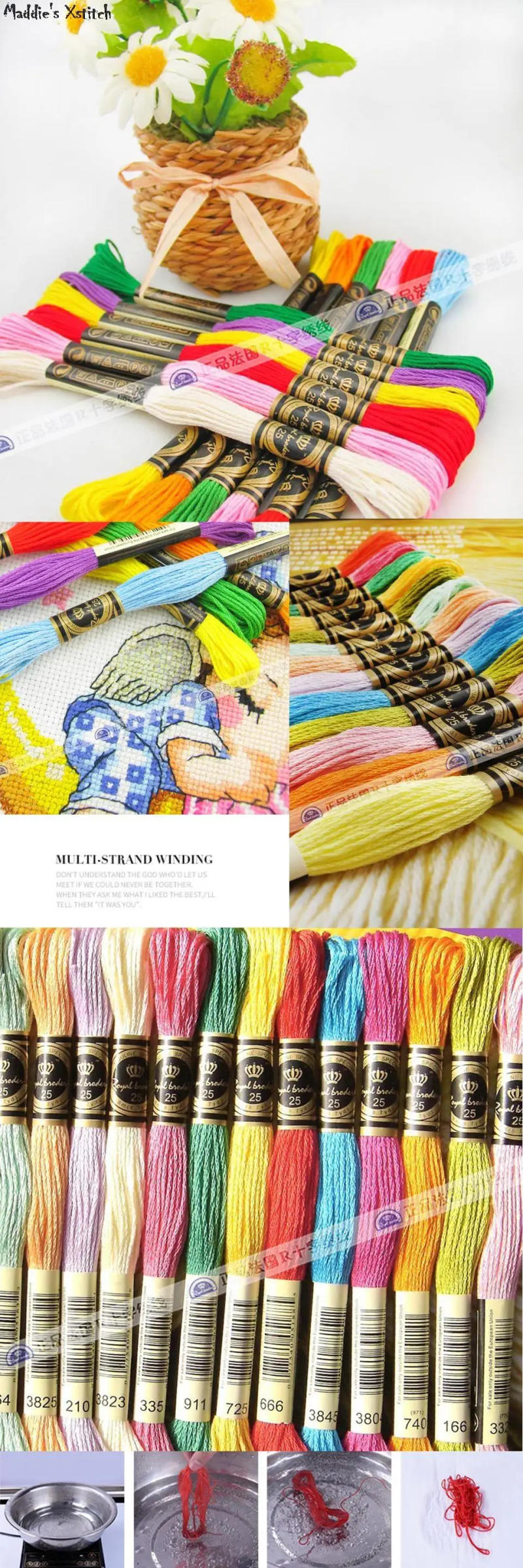 Description Picture 4 of itemMM200673 Cross-Stitch Canvas Set Needlework Floss Embroidery Joy Sunday Cross stitch Kits Handicrafts Toile Dmc Style Counted