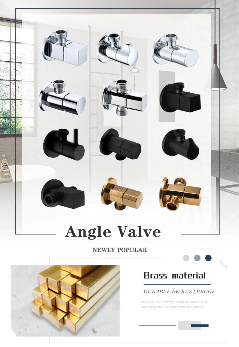 Description Picture 6 of itemBrass Angle Valve Chrome Black Rose Gold Inlet Valve Bathroom Single & Double Outlet Valve G1/2 Water Stop Valve Toilet Kitchen
