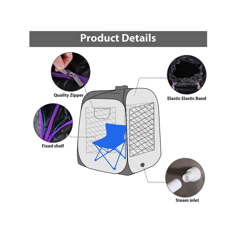Description Picture 4 of itemHome Spa Lagrge Capacity Half Body Portable Steam Sauna Tent with 4L Steamer and Remote Control