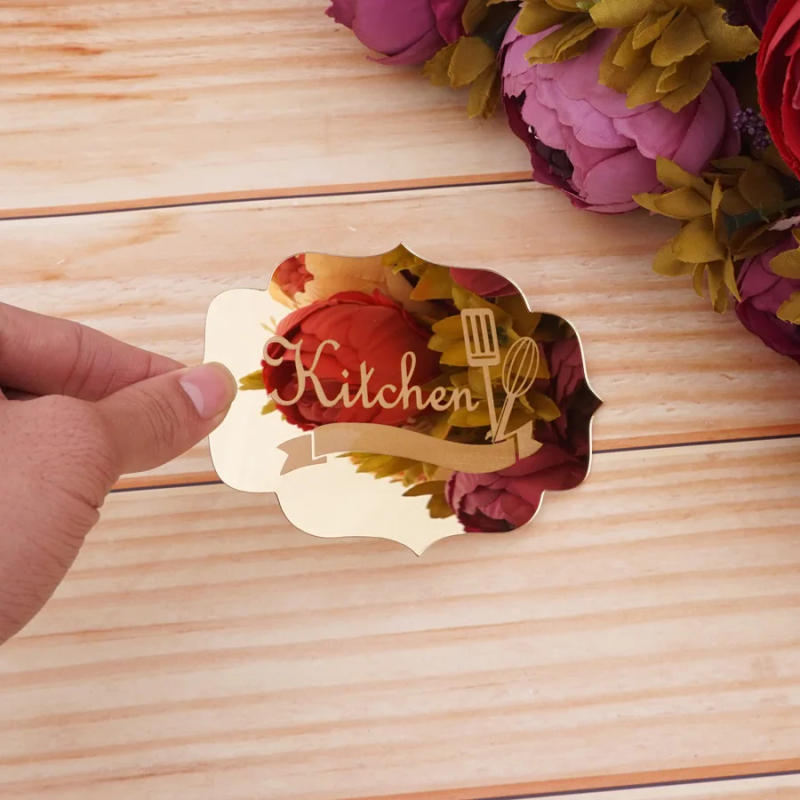 Description Picture 6 of itemOval Shape Sign of Kitchen Wall Sticker Door Sticker Art Mirror Indicator Custom Personalized Home Decor 14*10cm 20*15cm