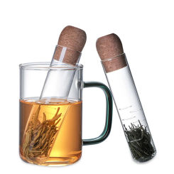 Tea Set Strainer with Cork Lid Mini Transparent Empty Filter Holder Design Heat-resistant Teaware Tools for Restaurant Shop