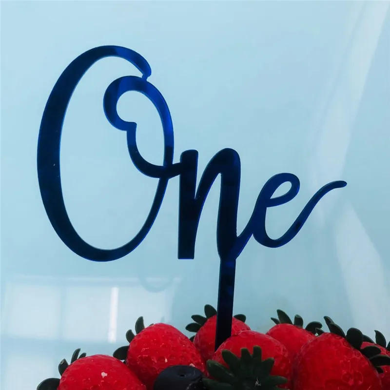 Description Picture 5 of itemAcrylic One Cake Topper 1 St Birthday Party Cupcake Toppers Flags Wedding Baby Shower Supplies Lovely Baking Dessert Decorations