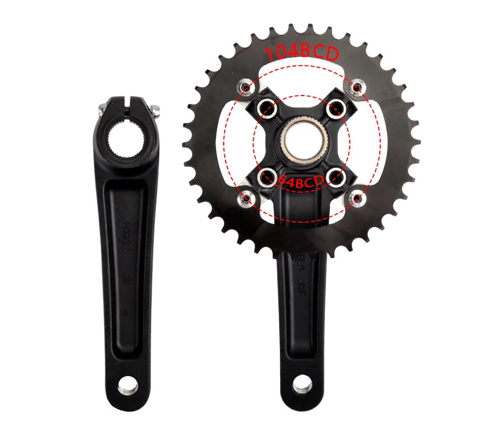 Description Picture 5 of itemXT Bicycle Crankset 104BCD MTB Bike Crank Chainring Bike 170mm 175mm Black Round Oval 32T 34T 36T 38T Aluminum Alloy with Bottom