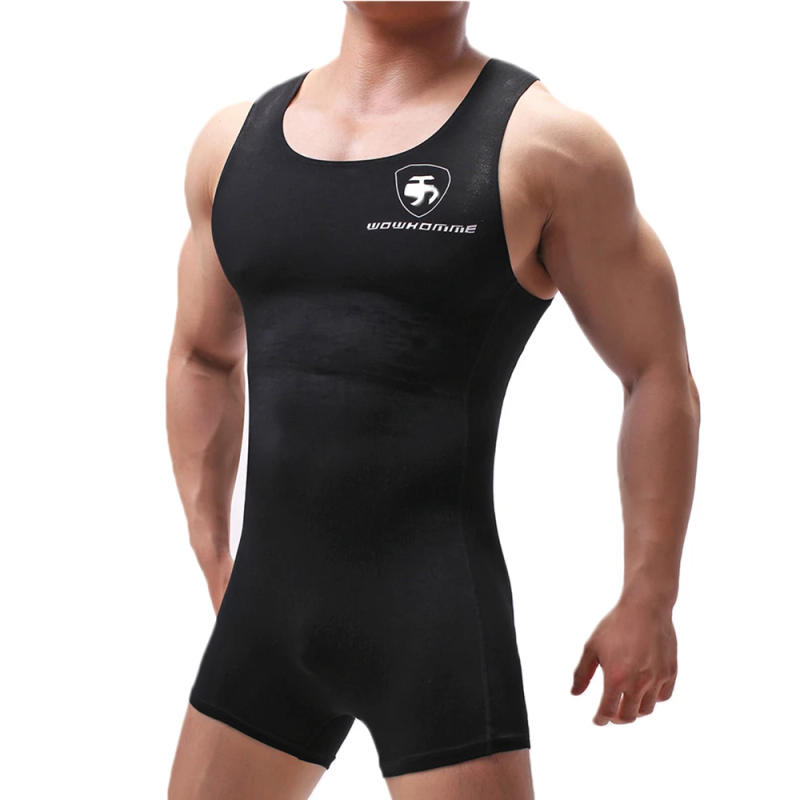 Description Picture 4 of itemSexy Mens Undershirts Modal Seamless Bodysuits Sports Fitness Wresting Singlet Jumpsuits Shorts Slip Homme Sleepwear Underwear