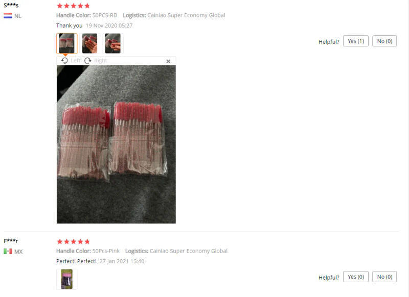 Description Picture 3 of itemLanjinglin 50 Pcs Eyelash Brushes Disposable Eyebrow Brush Mascara Wand Applicator Eye Lashes Brush Eyelash Extension Tools