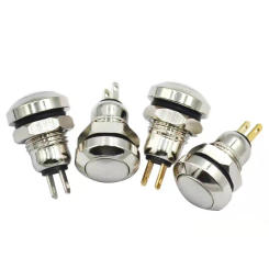 1pc 8mm Momentary Metal Stainless Steel Horn Doorbell Bell Push Button Switch Waterproof Car Auto Engine PC Power Start Starter