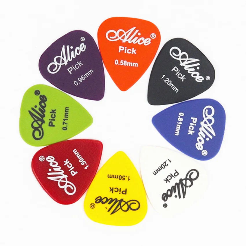 Description Picture 2 of item24/30//40/50PCS Matte Guitar Picks Alice Acoustic Electric Bass Plectrum Mediator Guitar Accessories Thickness 0.58 - 1.5 Mm