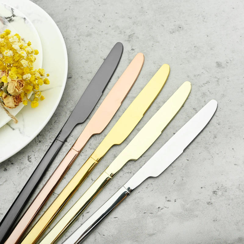 Description Picture 5 of itemStainless Steel Cutlery Set Mirror Black Dinnerware Set Knife Dessert Fork Coffee Tea Spoon Tableware Western Kitchen Flatware