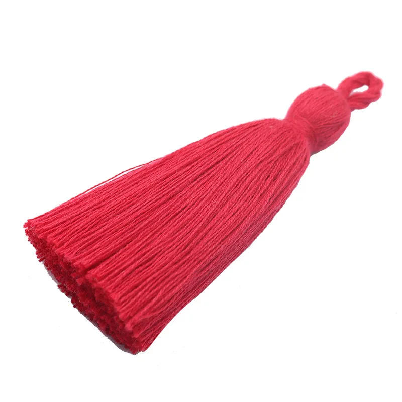 Description Picture 5 of item8cm Cotton Tassels Hanging Ears Vintage Colors Tassel Garments Decor DIY Craft Earring Accessory Fringe Trim Pendant 10pcs/lot