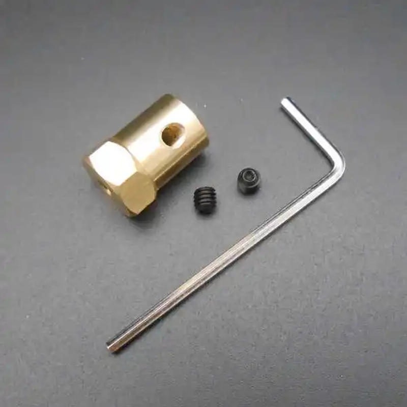 Description Picture 4 of item5Pcs X 12MM Hex Brass Shaft Motor Coupling Coupler 2MM 3MM 3.17MM 4MM 5MM 6MM 7MM 8MM L=18MM For Wheel Tyre DC Motor *FD895-902