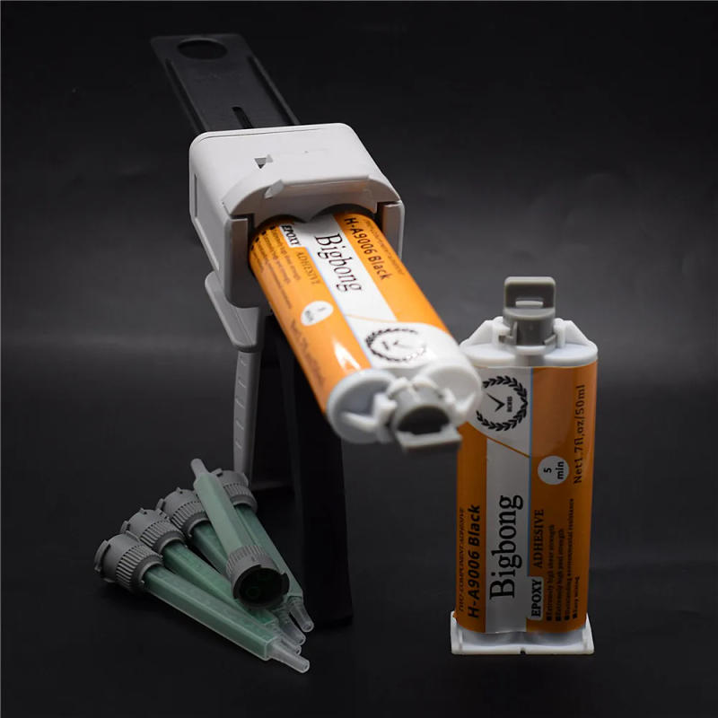 Description Picture 4 of item2pcs 50ml Black Epoxy Adhesives 1:1 AB Glues with 5pc Static Mixing Nozzles and 50ml 1:1 Glue Guns Manual Caulking Gun Dispenser