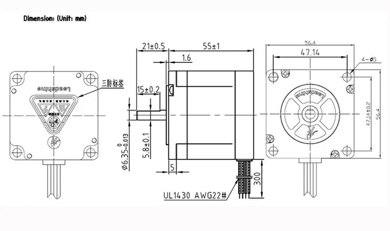 Description Picture 3 of itemHelical gear planetary gearbox reducer 2 stage ratio 15:1 to 100:1 for NEMA23 stepper motor input shaft 6.35mm 1/4inch