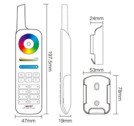 Description Picture 5 of itemMIBOXER  2.4G RF Wireless Remote 4/8 Zone RGB+CCT CCT RGBW Rotating Wheel Full Touch LED Tracklight Controller +Remote Holder