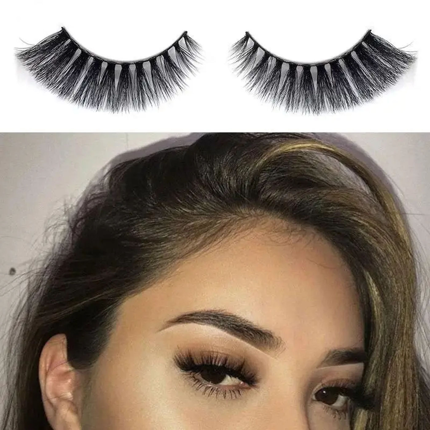 Description Picture 2 of item5 Pairs 3D Mink Hair Natural Cross False Eyelashes Long Messy Makeup Fake Eye Lashes Extension Make Up Beauty Tools maquiagem