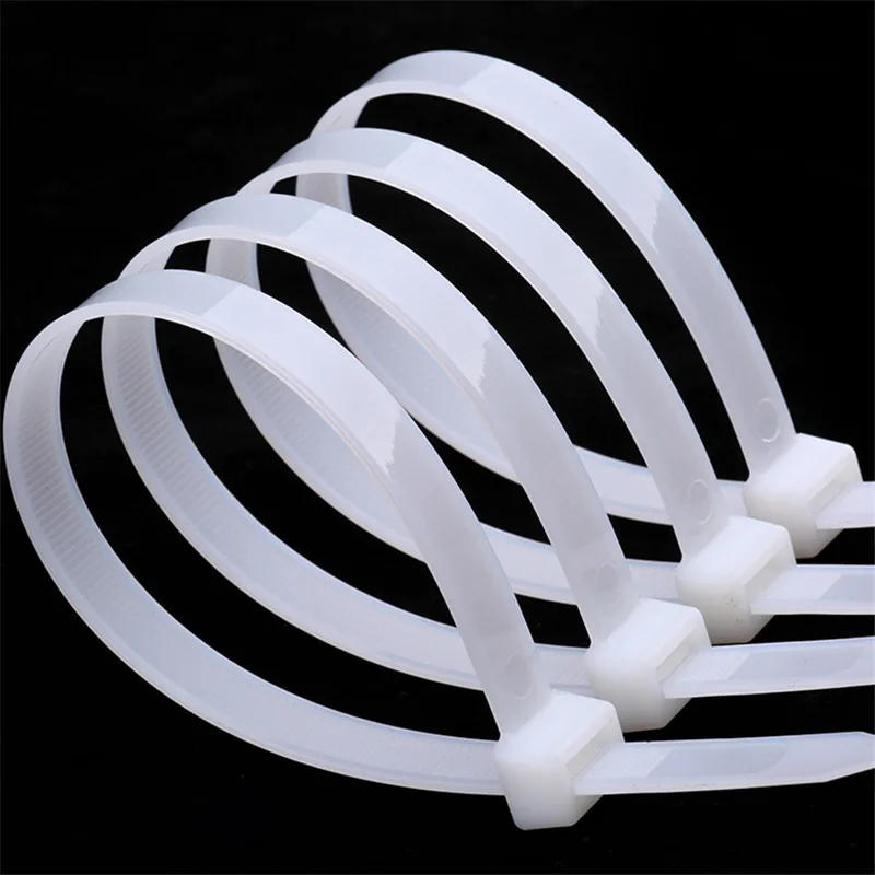Description Picture 5 of itemSelf-locking Plastic Nylon Tie 100 PCS Black and White Cable Tie Fastening Ring Cable Tie Zip Wraps Strap Nylon Cable Tie 3*200