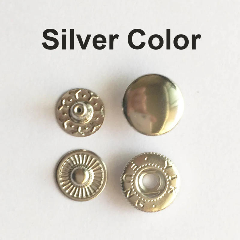 Description Picture 6 of item20~100 Set 10mm 12.5mm 15mm Metal Press Studs Sewing Button Snap Button Fasteners Sewing Leather Craft Clothes Bags Garment