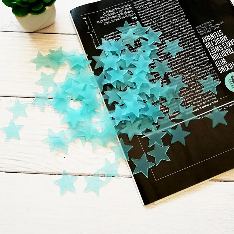 Description Picture 6 of item100pcs 3D Stars Glow In The Dark Wall Stickers Luminous Fluorescent Wall Stickers For Kids Baby Room Bedroom Ceiling Home Decor