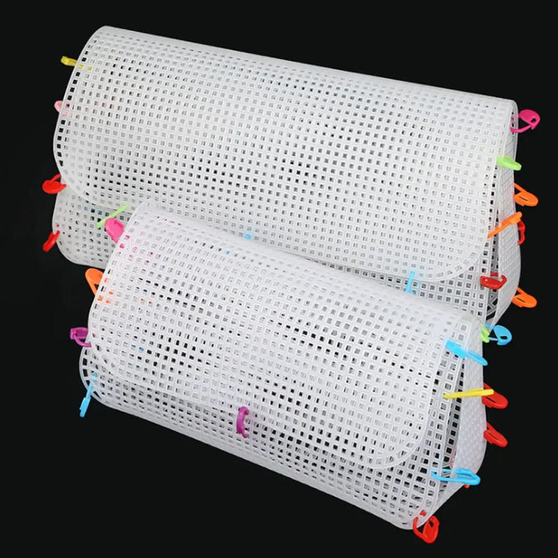 Description Picture 4 of itemPlastic DIY Handcraft Bags Weaving Material Mesh Cloth For Bag Making Latch Hook Bags Made Plastic Grid Hook Crafts Accessories