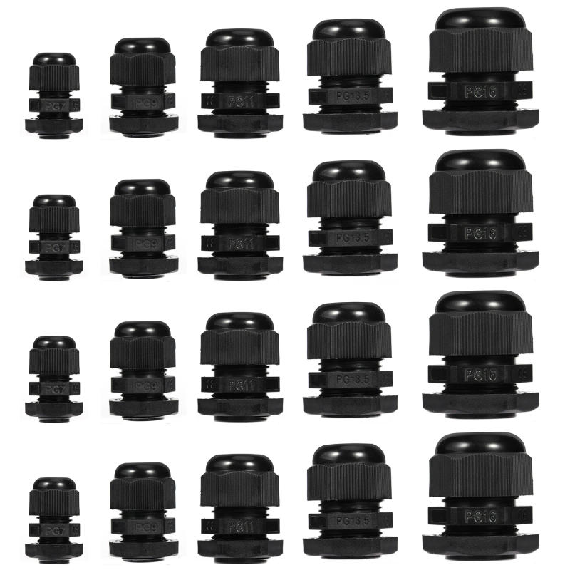 Description Picture 2 of item10Pcs Nylon Cable Gland Kit Waterproof Ip68 Cable Gland Joints Adjustable Locknut Pg7 Pg9 Pg11 Pg13.5 Pg16
