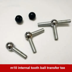 10pcsM10 inner tooth ball adapter tee chrome round two-way decorative bald nut tooth tube plug lamp fittings