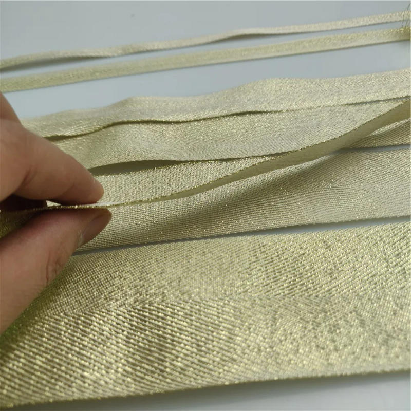 Description Picture 4 of item10-50mm Width Gold Twill Polyester Ribbon Bias Binding Webbing For Diy Bag Craft Projects Gold/Silver  Lurex Twill Tape