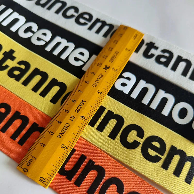 Description Picture 5 of item40mm Black and White Color Elastic Band Pattern Letters Rubber Elastic Webbing Clothing Clothes Sewing Accessories Supplies 1 M