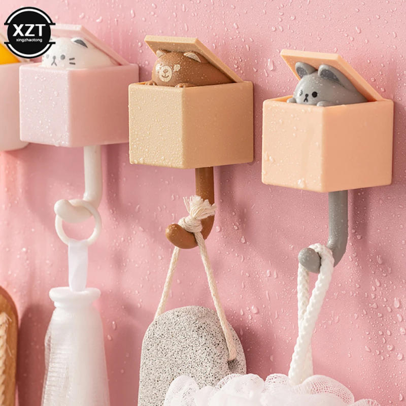 Description Picture 3 of itemCreative Cute Cat Hook Seamless Dormitory Bedroom Door Hangers Hooks Key Umbrella Towel Cap Coat Rack Wall Decoration Hook