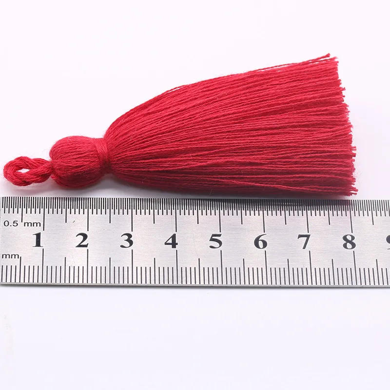 Description Picture 4 of item8cm Cotton Tassels Hanging Ears Vintage Colors Tassel Garments Decor DIY Craft Earring Accessory Fringe Trim Pendant 10pcs/lot